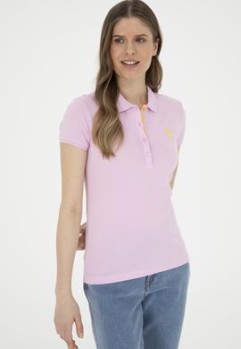 Kadın Pembe Basic Polo Yaka Tişört - 50280060037