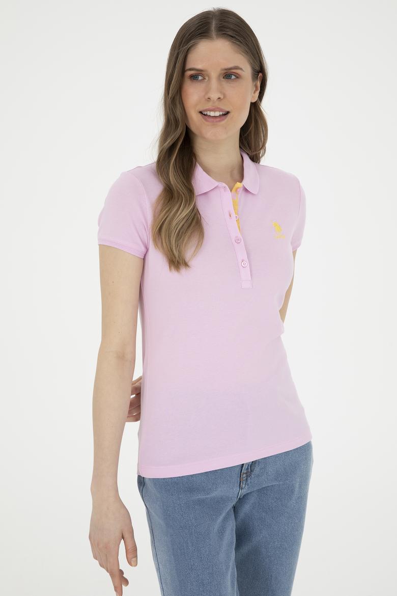 Kadın Pembe Basic Polo Yaka Tişört - 50280060037