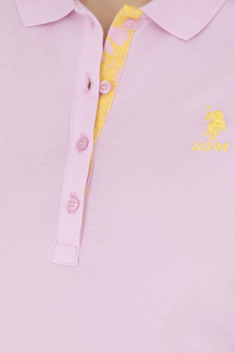 Kadın Pembe Basic Polo Yaka Tişört - 50280060037