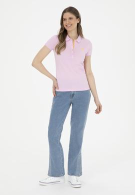 Kadın Pembe Basic Polo Yaka Tişört - 50280060037