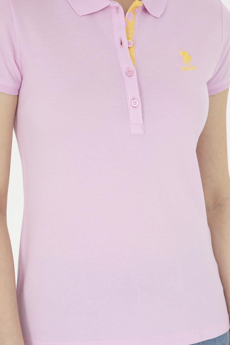 Kadın Pembe Basic Polo Yaka Tişört - 50280060037