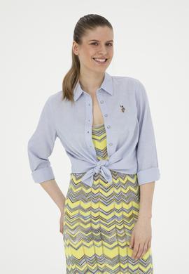 Kadın Açık Mavi Uzun Kollu Basic Gömlek - 50283991039