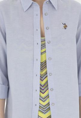 Kadın Açık Mavi Uzun Kollu Basic Gömlek - 50283991039