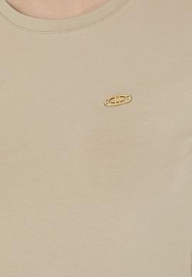 Kadın Açık Haki Bisiklet Yaka Basic Tişört - 50288686040