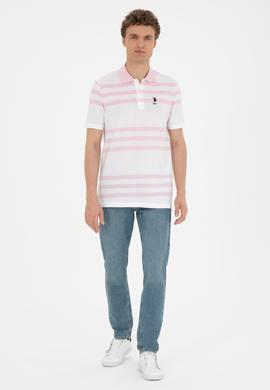 Erkek Regular Fit Polo Yaka Pembe Tişört - 50281842031