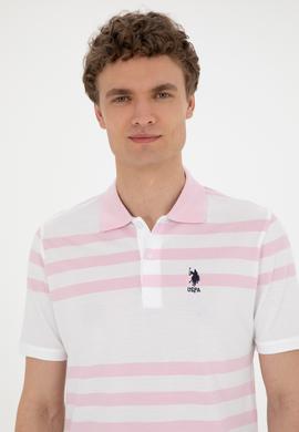 Erkek Regular Fit Polo Yaka Pembe Tişört - 50281842031