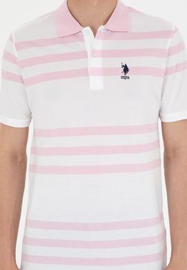 Erkek Regular Fit Polo Yaka Pembe Tişört - 50281842031