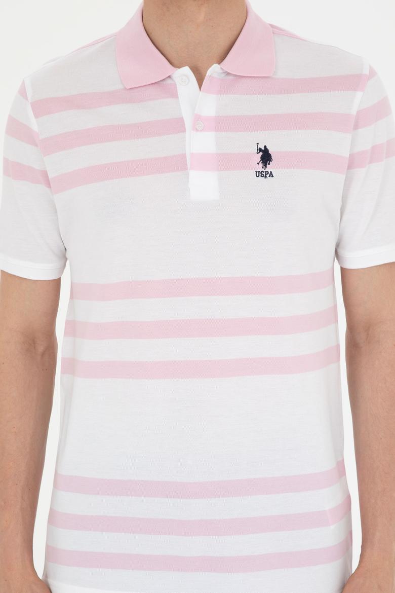 Erkek Regular Fit Polo Yaka Pembe Tişört - 50281842031