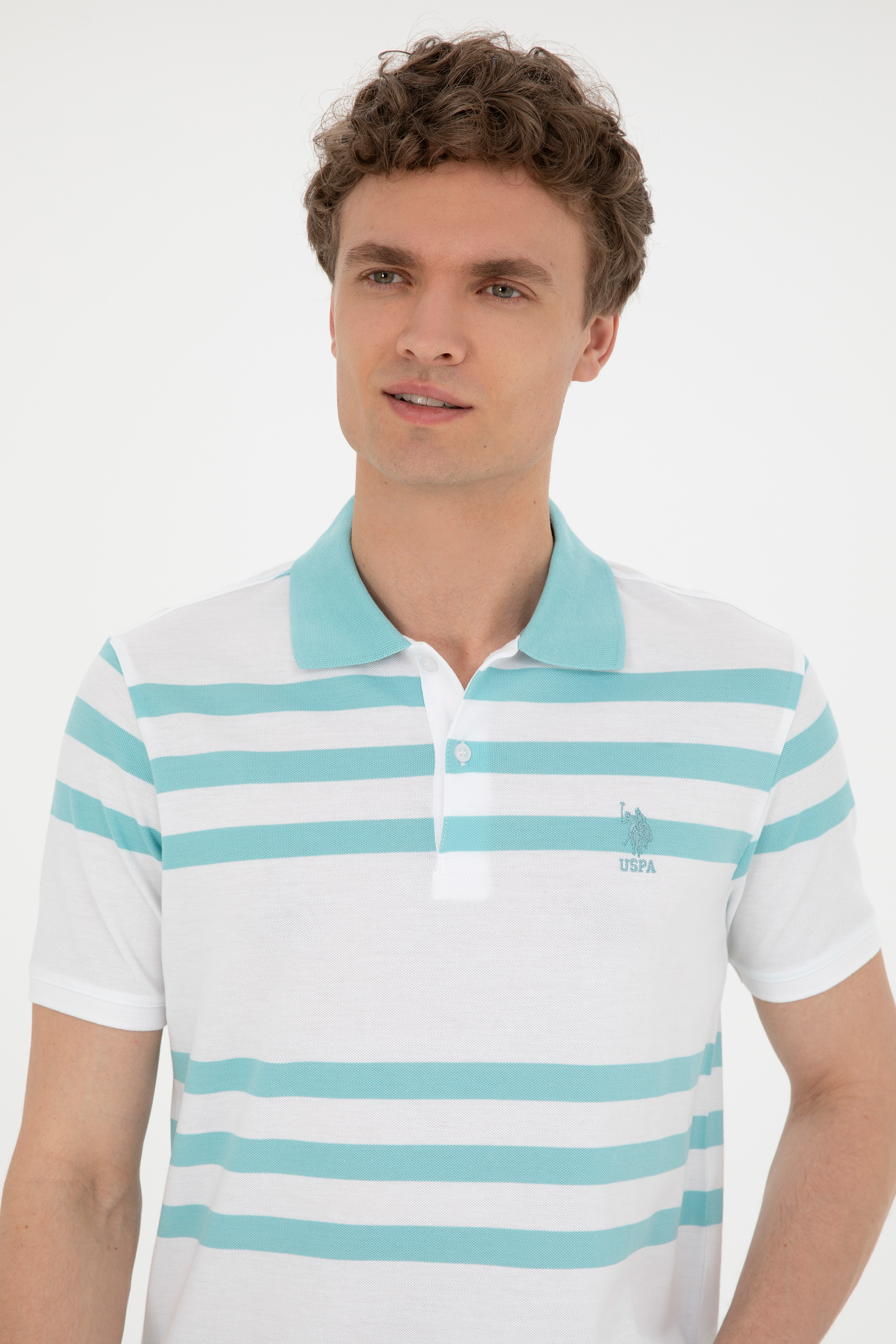 Erkek Regular Fit Polo Yaka Mint Tişört - Image 2