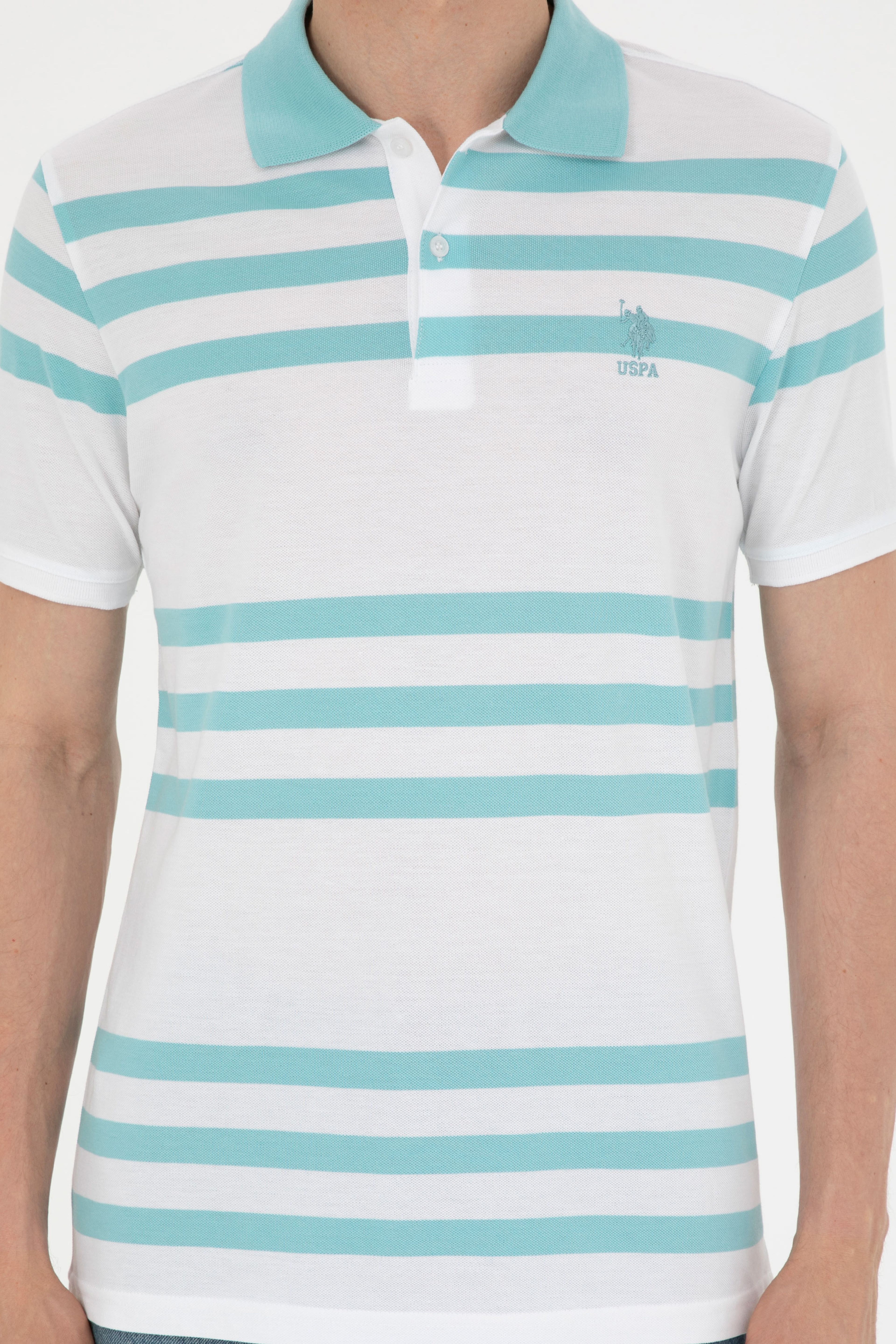 Erkek Regular Fit Polo Yaka Mint Tişört - Image 6