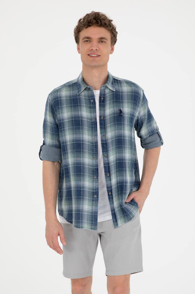 Erkek Lacivert Uzun Kollu Gömlek