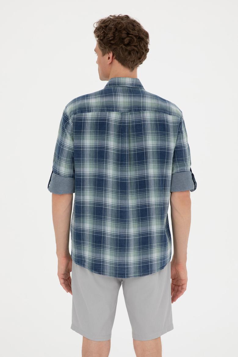 Erkek Lacivert Uzun Kollu Gömlek - 50284234006