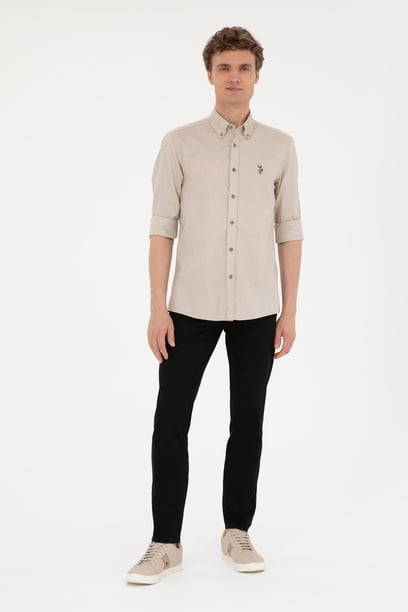 Erkek Slim Fit Siyah Kanvas Pantolon