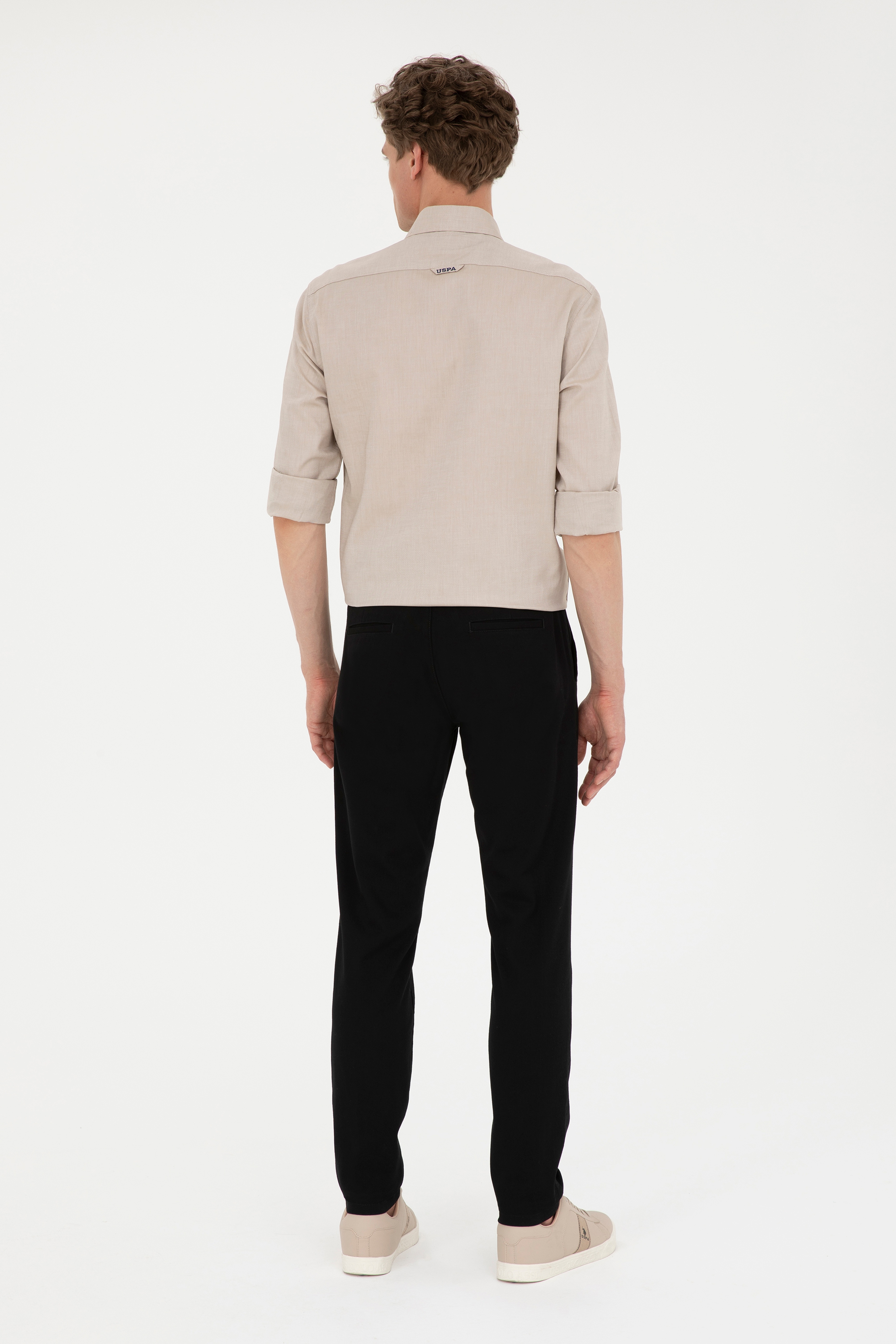 Erkek Slim Fit Siyah Kanvas Pantolon - Image 4