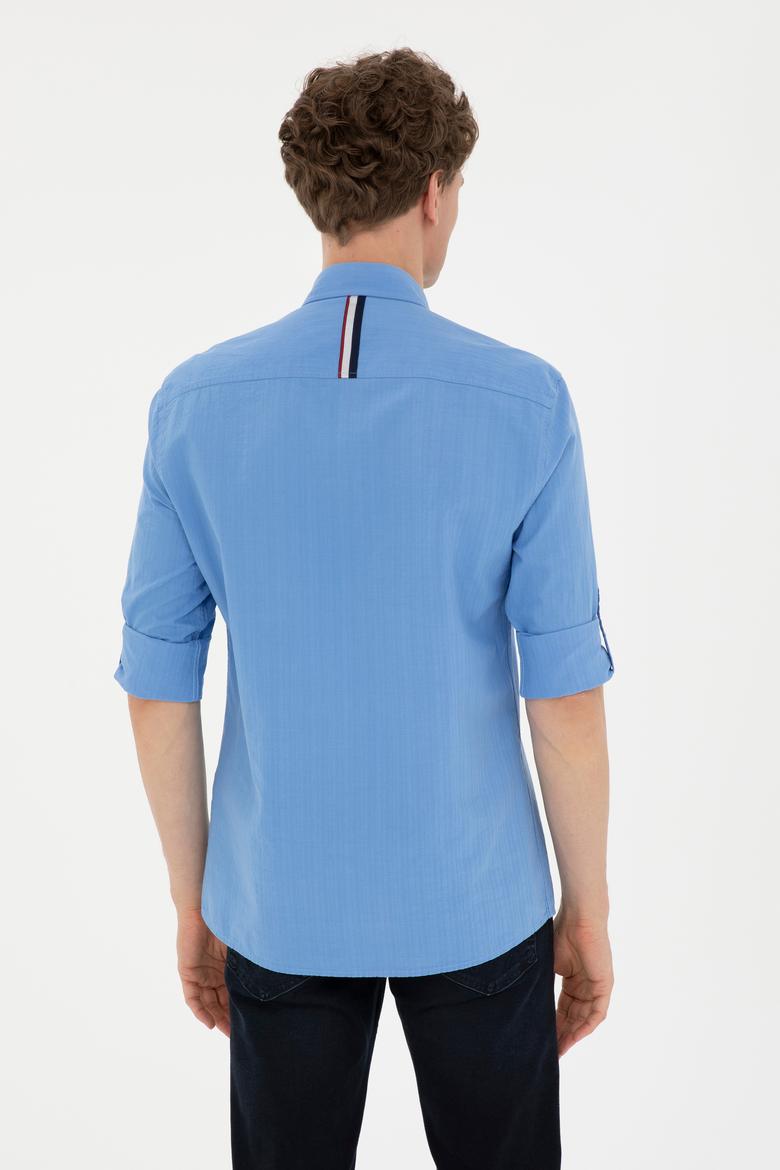 Erkek Açık Mavi Uzun Kollu Gömlek - 50283781015