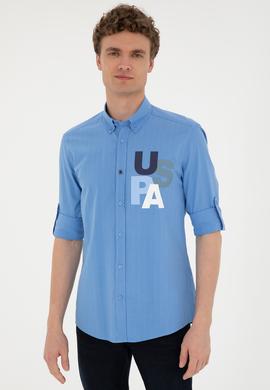 Erkek Açık Mavi Uzun Kollu Gömlek - 50283781015