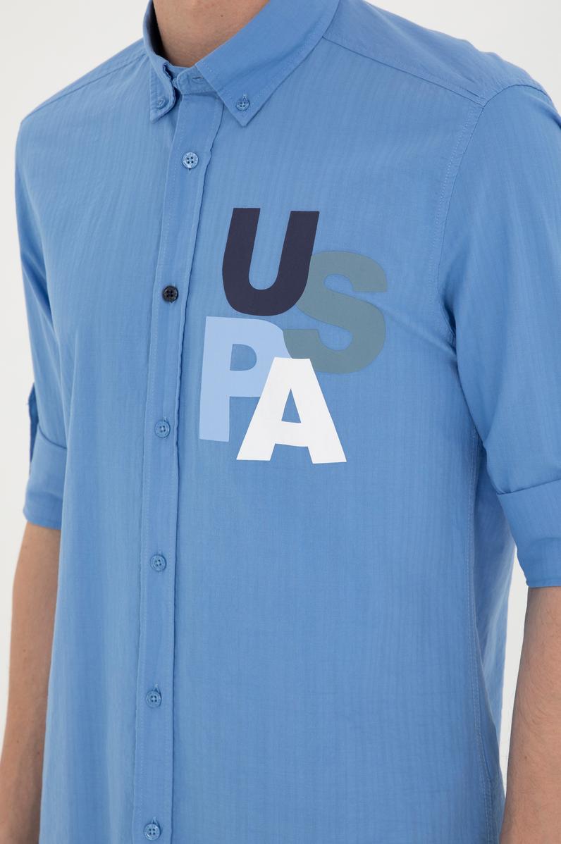 Erkek Açık Mavi Uzun Kollu Gömlek