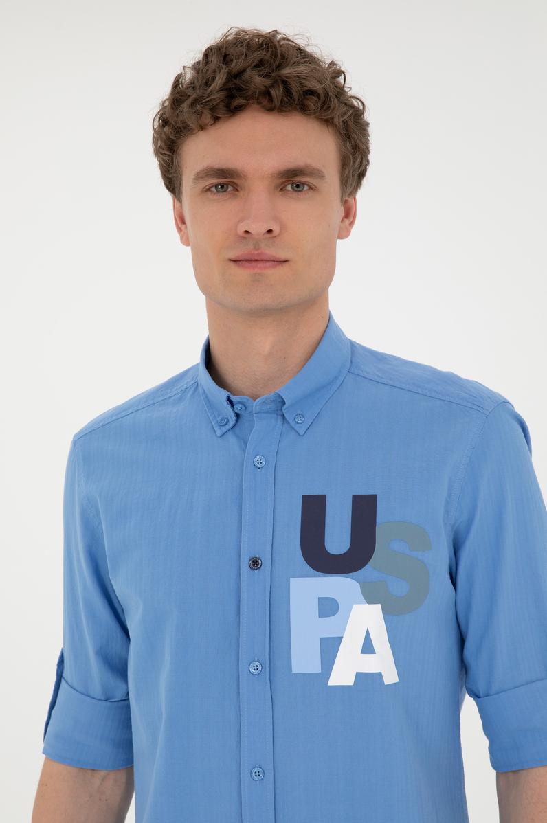 Erkek Açık Mavi Uzun Kollu Gömlek