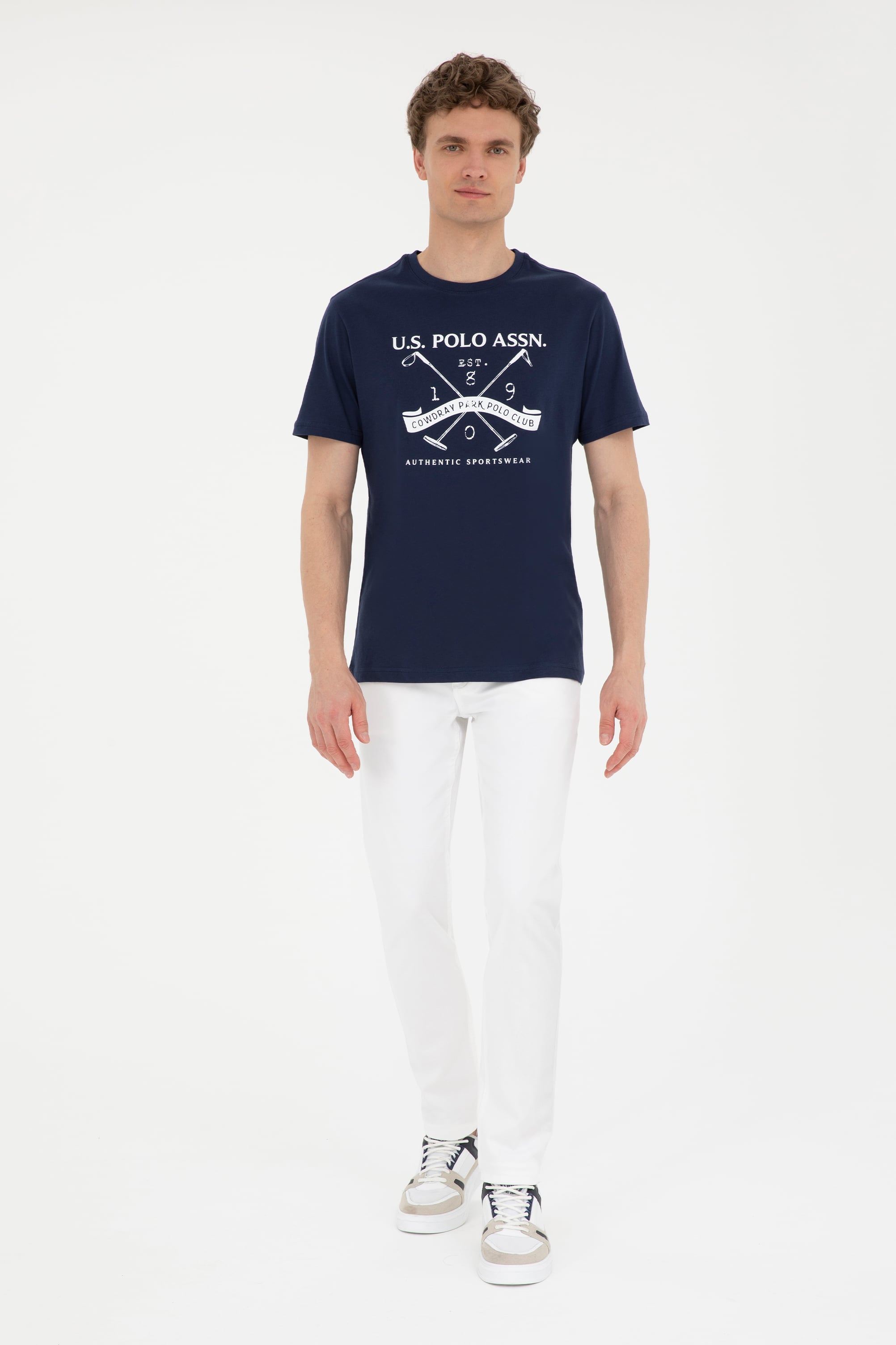 Erkek Slim Fit Beyaz Kanvas Pantolon