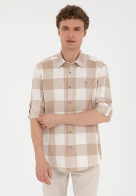 Erkek Haki Uzun Kollu Gömlek - 50283363005