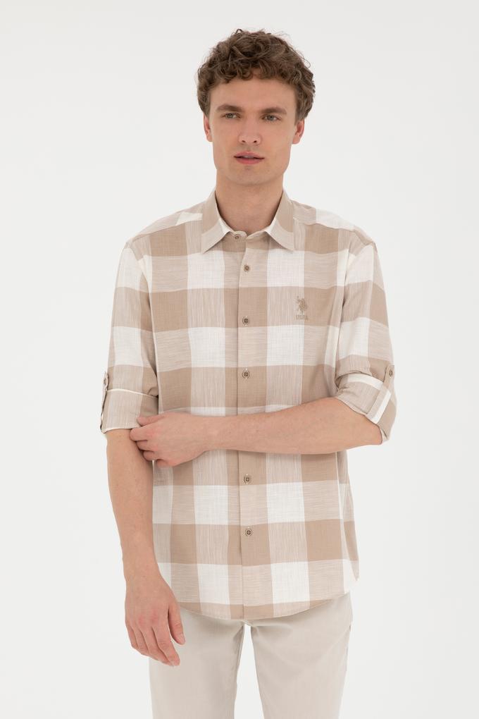 Erkek Haki Uzun Kollu Gömlek