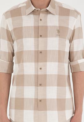 Erkek Haki Uzun Kollu Gömlek - 50283363005