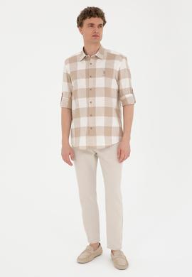 Erkek Haki Uzun Kollu Gömlek - 50283363005