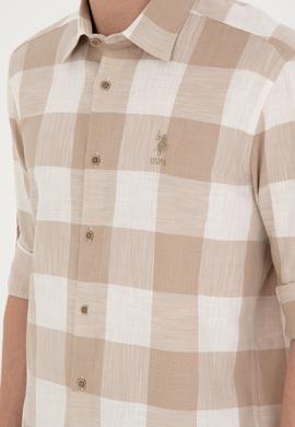 Erkek Haki Uzun Kollu Gömlek - 50283363005