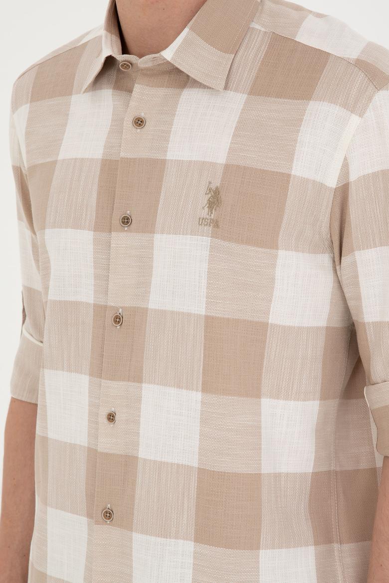 Erkek Haki Uzun Kollu Gömlek - 50283363005