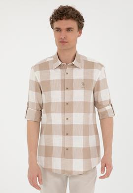 Erkek Haki Uzun Kollu Gömlek - 50283363005