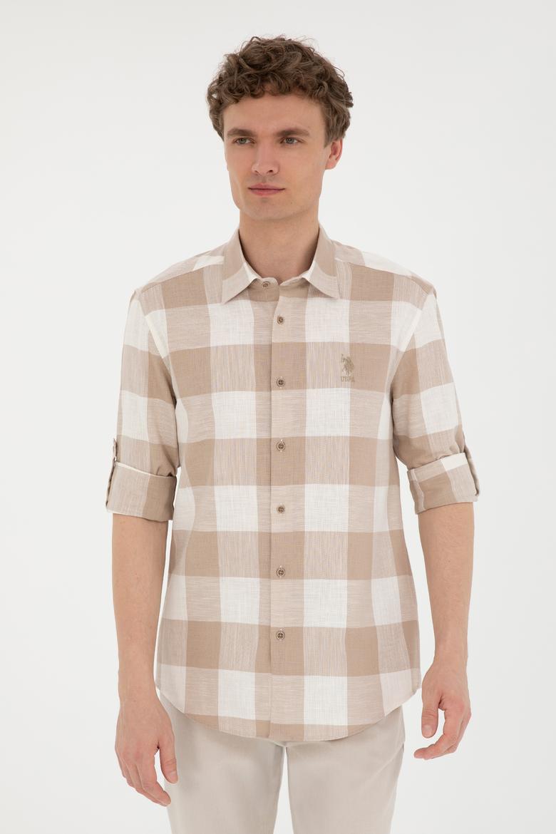 Erkek Haki Uzun Kollu Gömlek - 50283363005