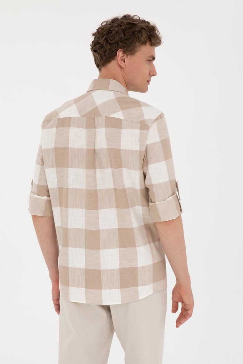 Erkek Haki Uzun Kollu Gömlek - 50283363005