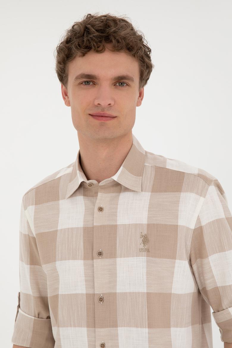 Erkek Haki Uzun Kollu Gömlek - 50283363005