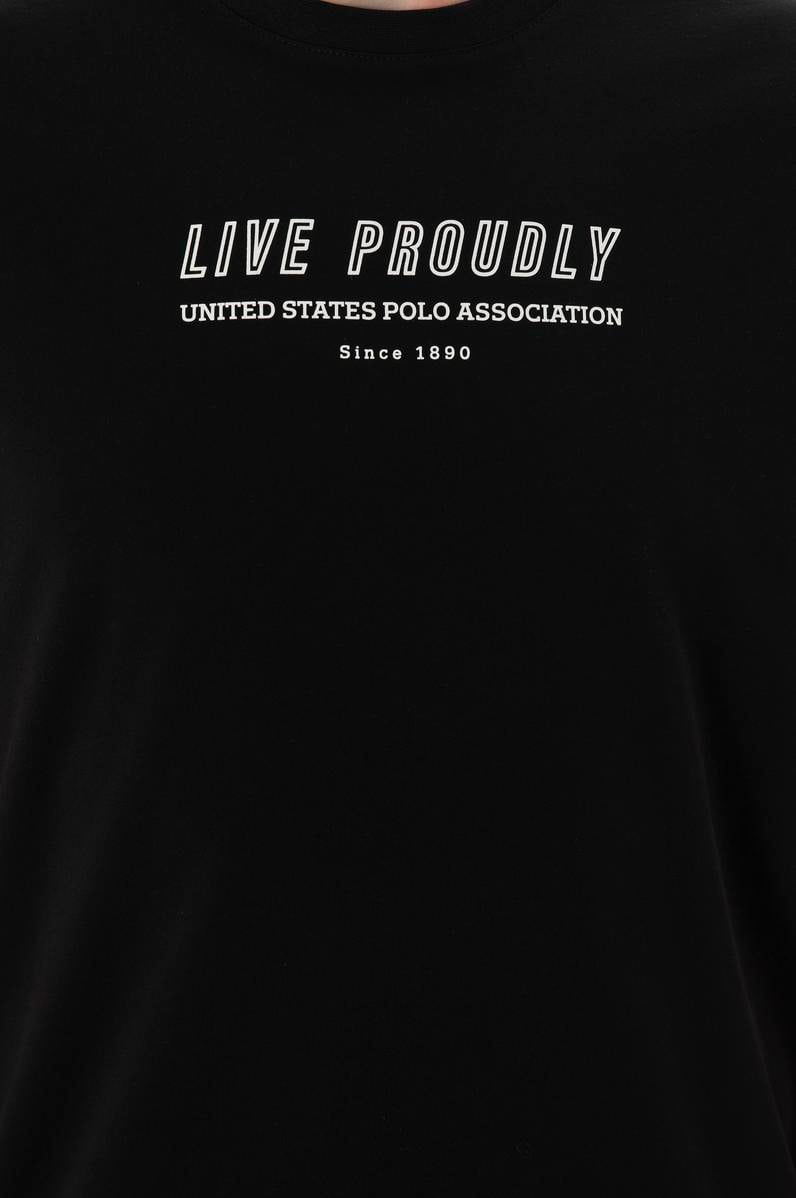 Erkek Regular Fit Bisiklet Yaka Siyah Tişört