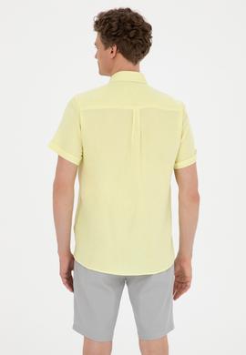 Erkek Açık Sarı Kısa Kollu Gömlek - 50270355033