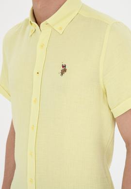 Erkek Açık Sarı Kısa Kollu Gömlek - 50270355033