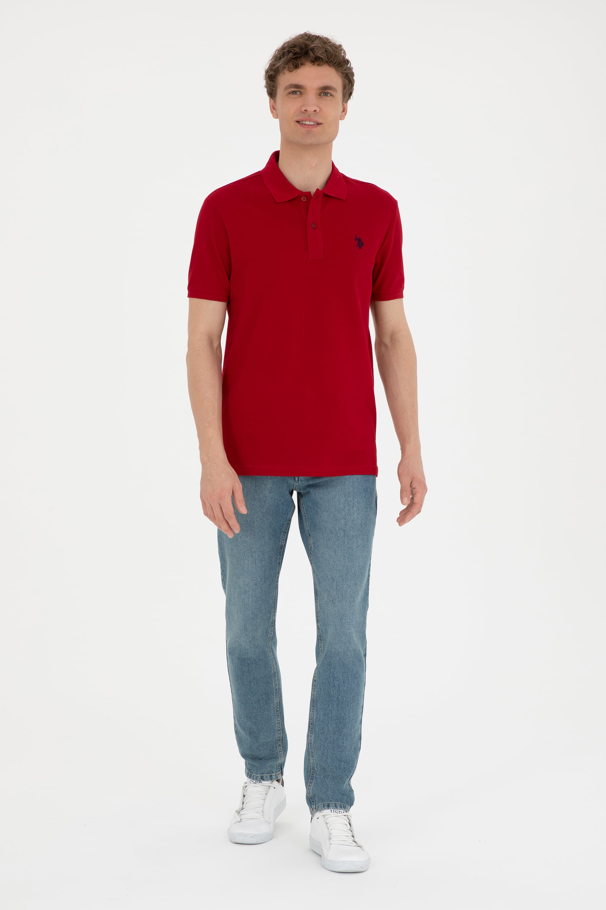 Erkek Bordo Basic Tişört - Image 4