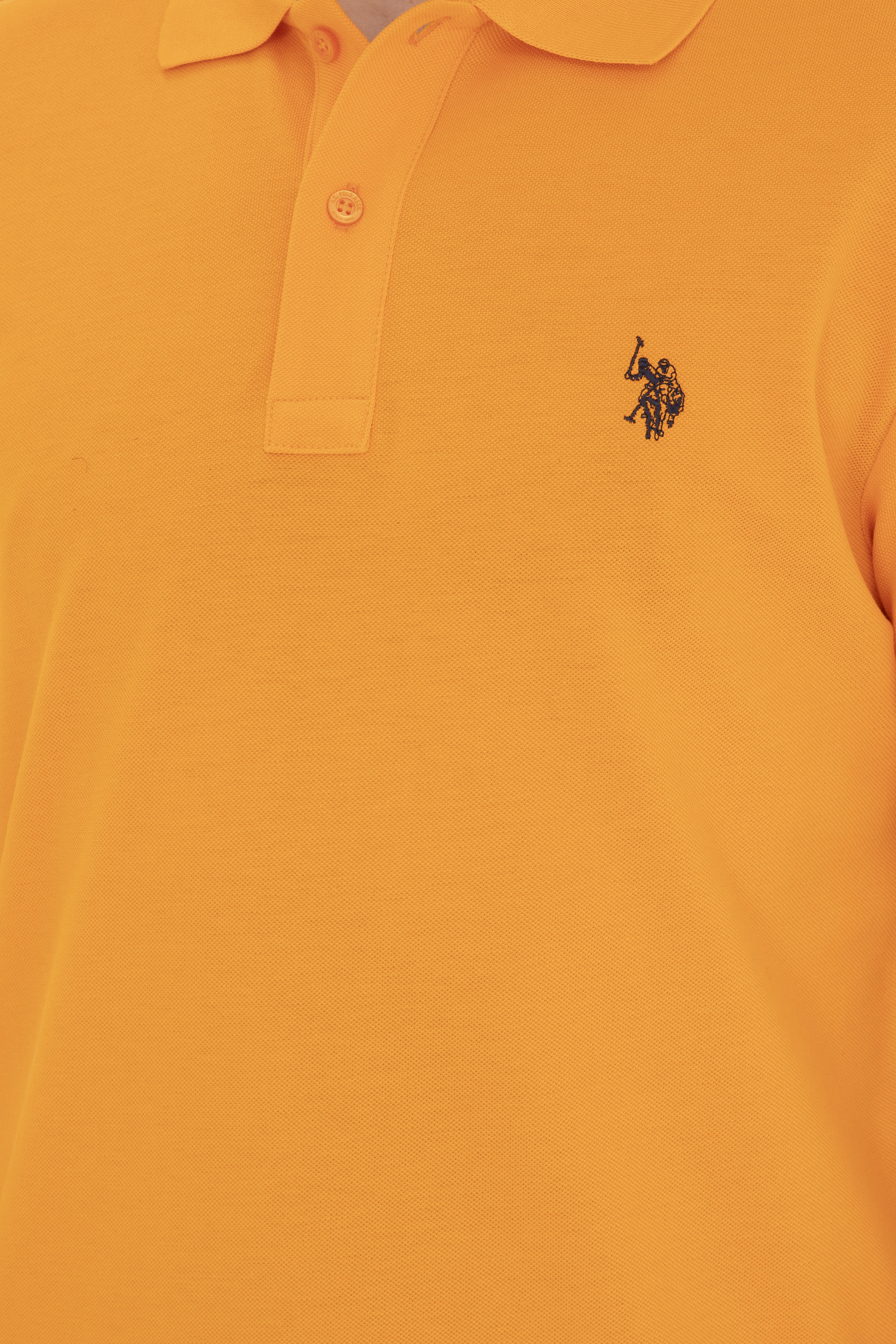 Erkek Slim Fit Polo Yaka Turuncu Basic Tişört