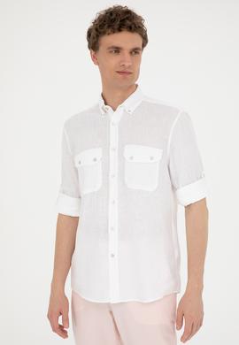 Erkek Beyaz Uzun Kollu Gömlek - 50283803009