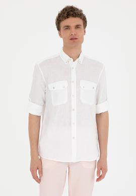Erkek Beyaz Uzun Kollu Gömlek - 50283803009