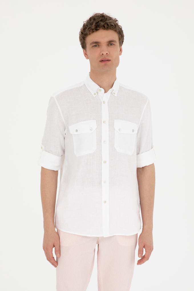 Erkek Beyaz Uzun Kollu Gömlek