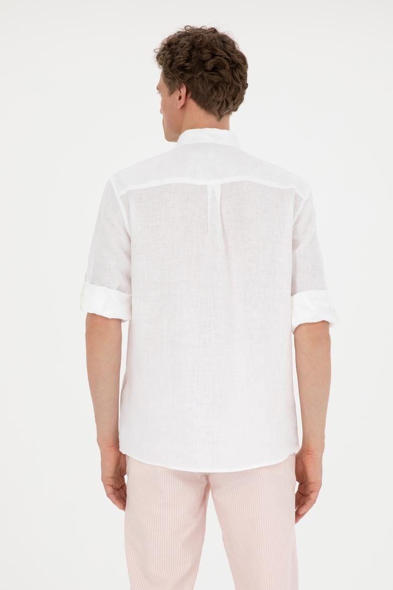 Erkek Beyaz Uzun Kollu Gömlek - 50283803009