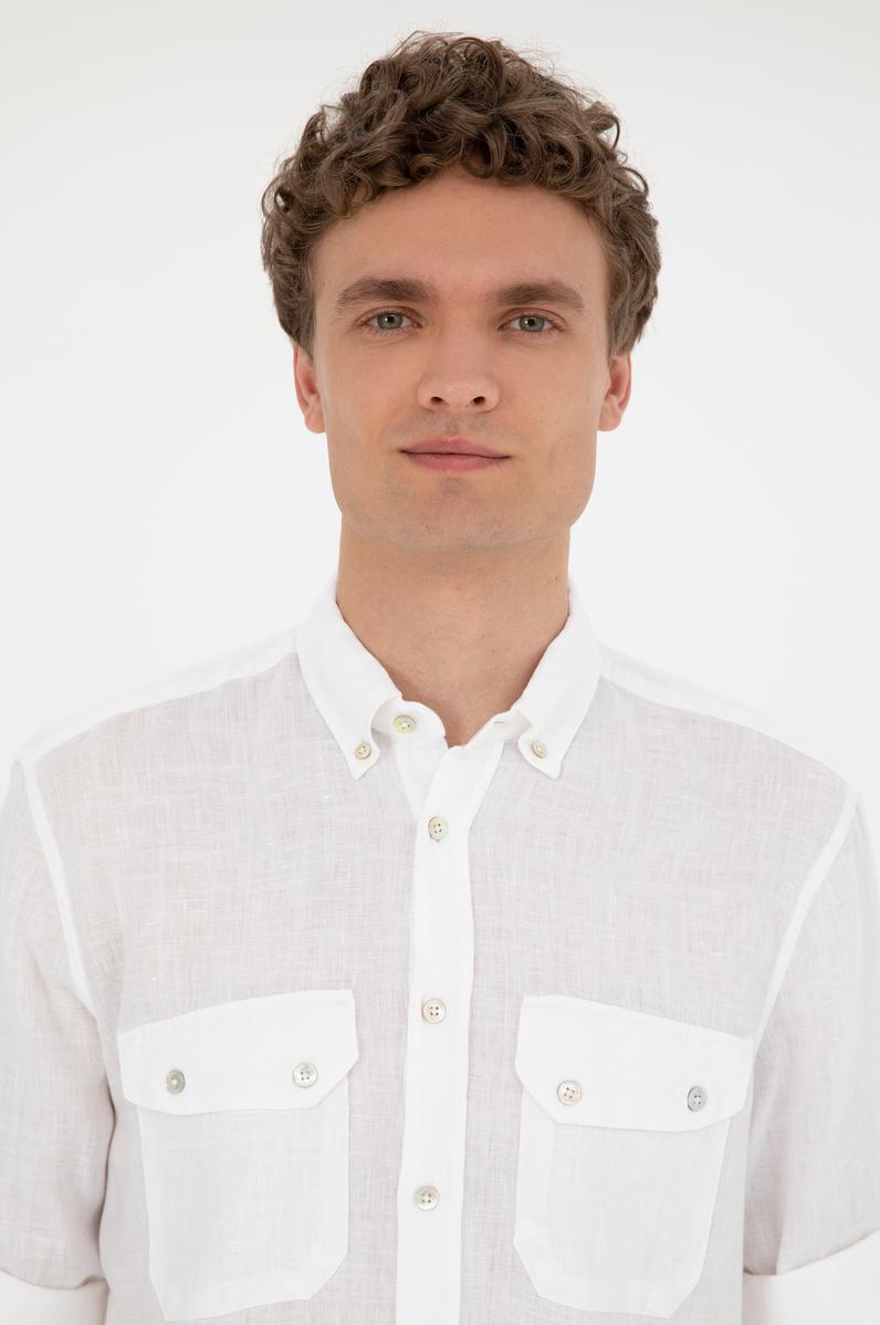 Erkek Beyaz Uzun Kollu Gömlek