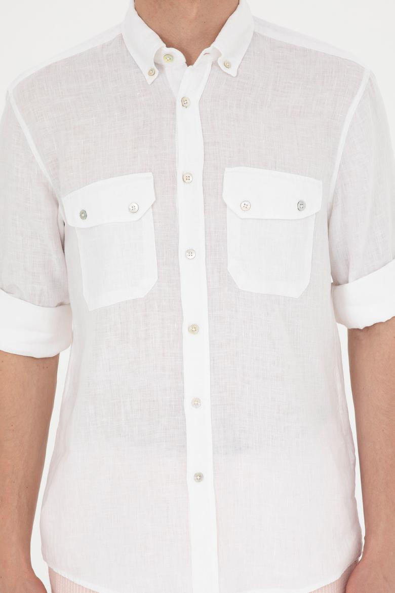 Erkek Beyaz Uzun Kollu Gömlek - 50283803009