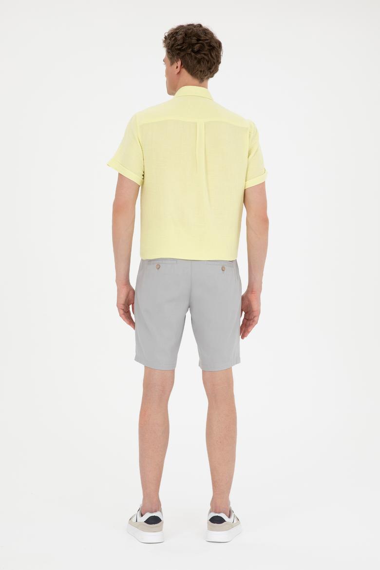 Erkek Gri Dokuma Şort - 50283928190