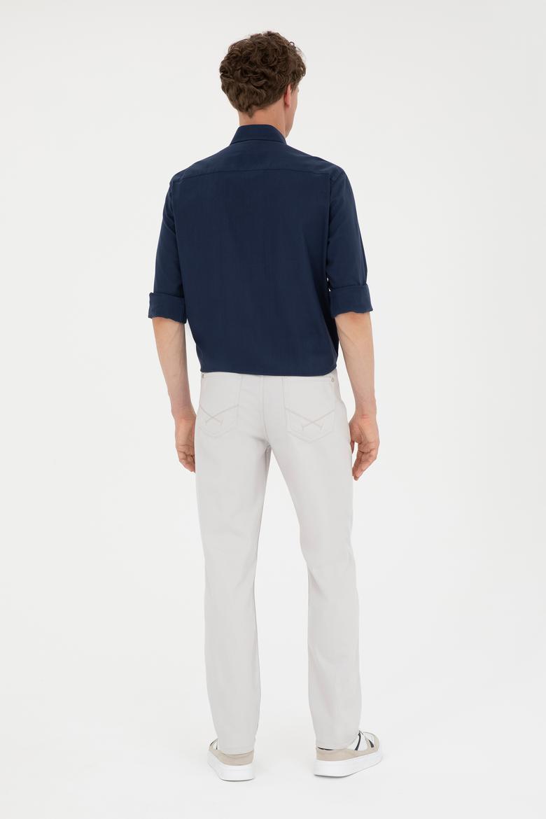 Erkek Regular Fit Açık Gri Kanvas / Chino Pantolon - 50266052044