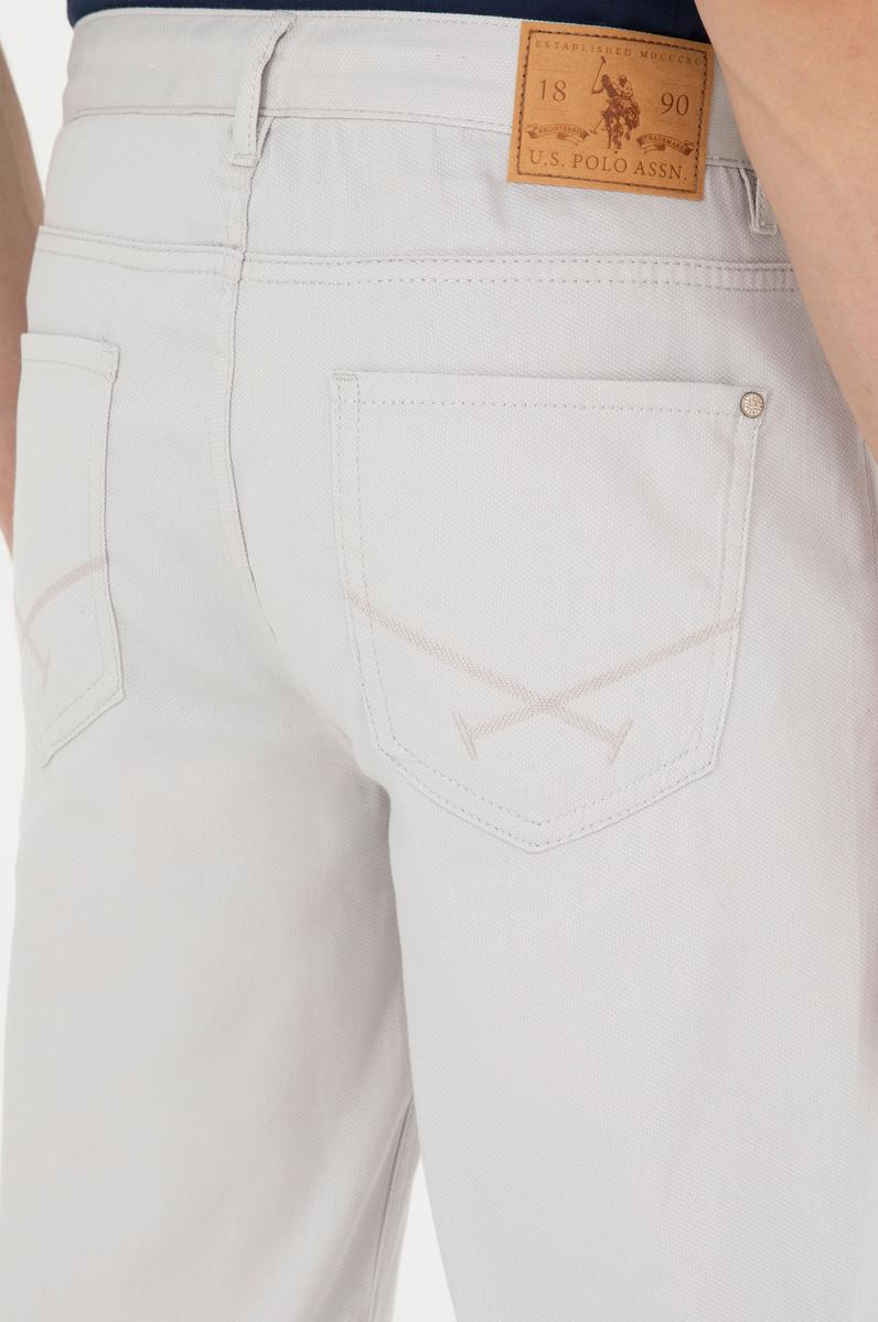 Erkek Regular Fit Açık Gri Kanvas / Chino Pantolon