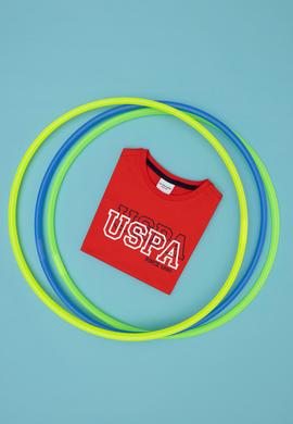 Erkek Çocuk Kırmızı Basic Bisiklet Yaka Tişört - 50288070026