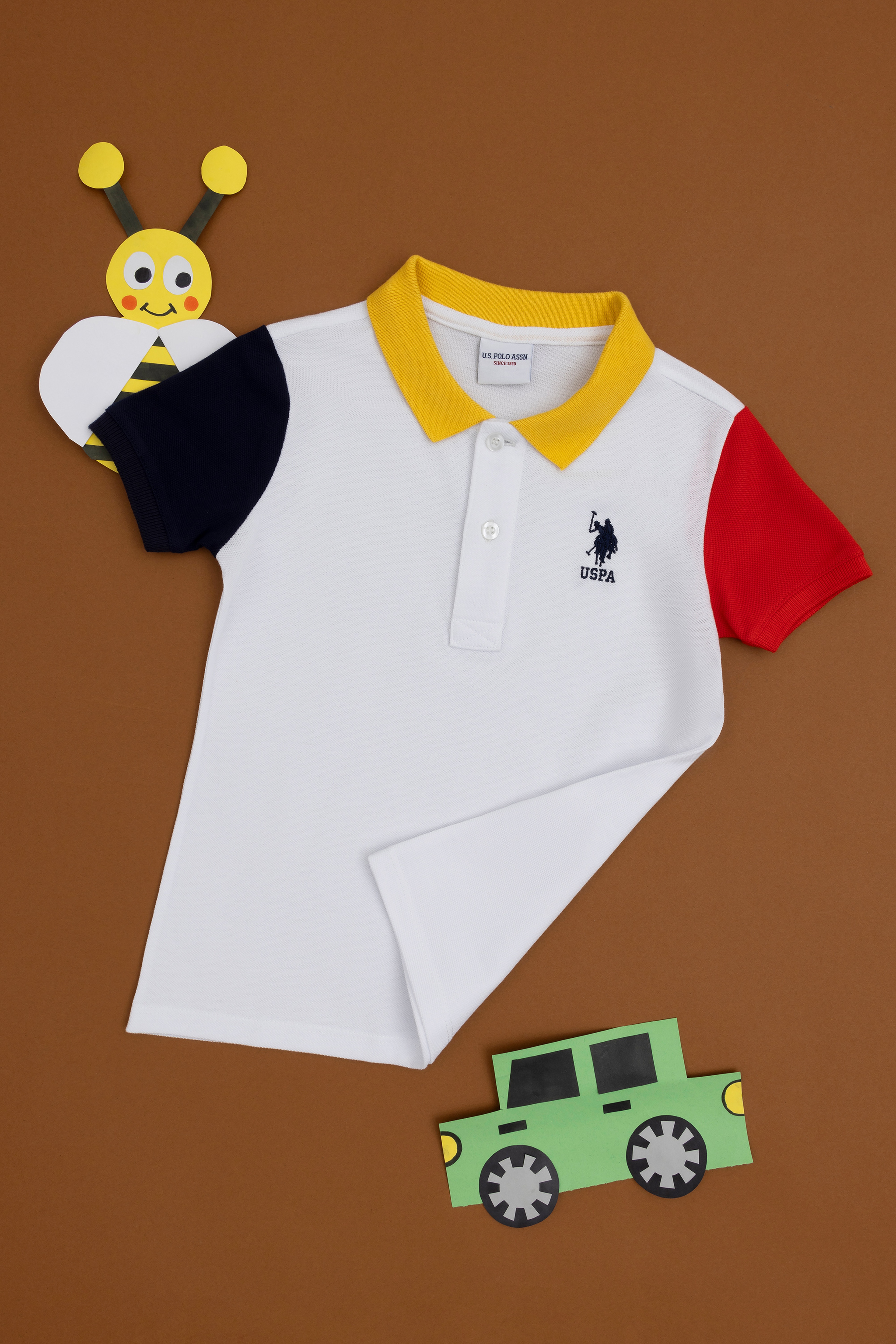 Erkek Çocuk Beyaz Polo Yaka Tişört - Image 3