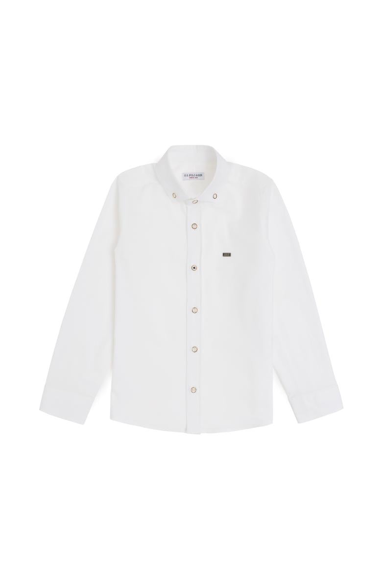 Erkek Çocuk Beyaz Uzun Kollu Basic Gömlek - 50283999009